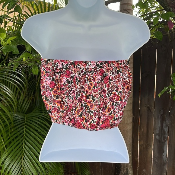 TOPSHOP Floral Print Bandeau Top size 6 - Picture 4 of 9